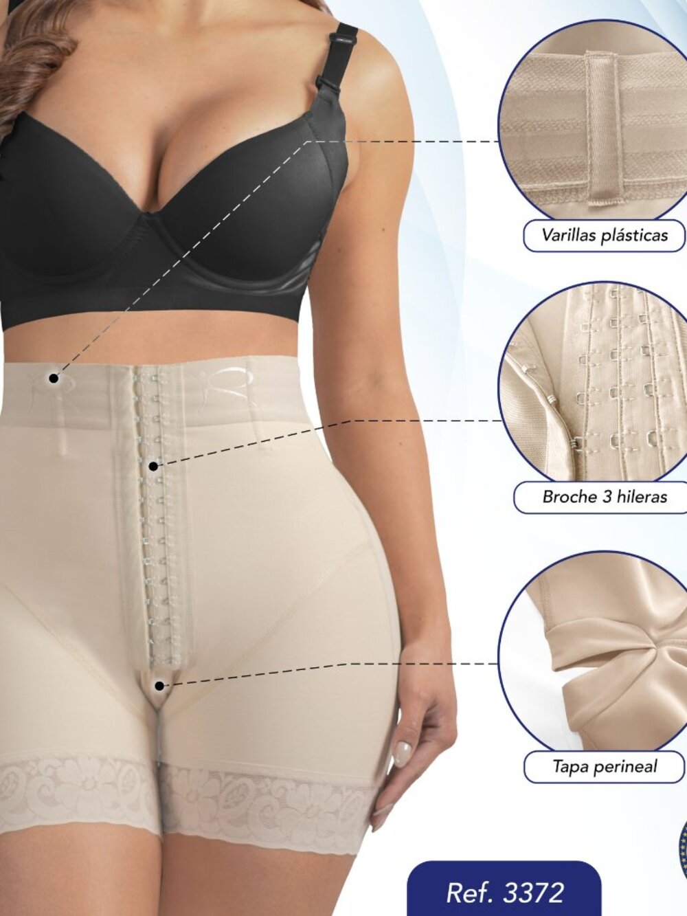 Secret Romanza High Waist Short Colombian Shapewear Ref. 3372 Color COCOA Size M
